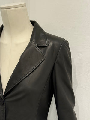 2000s Armani leather coat