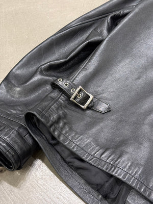 1990s Gianni Versace leather jacket with padlock hardware detail