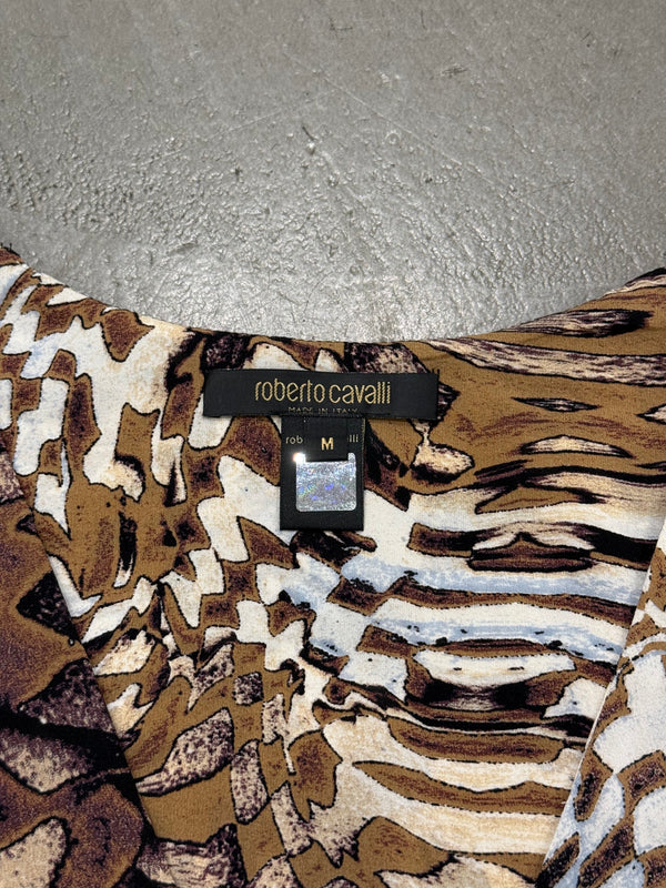 2003 Roberto Cavalli geometric psychedelic dress