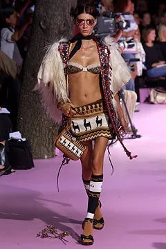 S/S2004 Dolce & Gabbana runway leather mini skirt