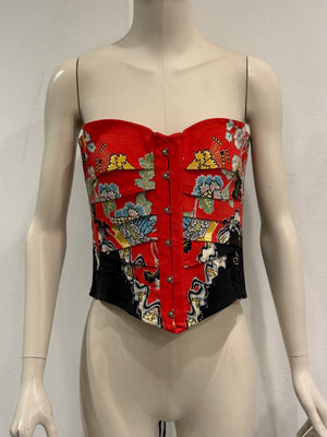 S/S2003 Roberto Cavalli chinoiserie floral print corset