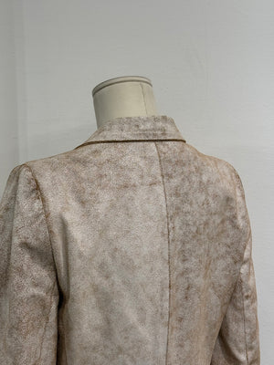 S/S2002 Ann Demeulemeester distressed cracked leather coat