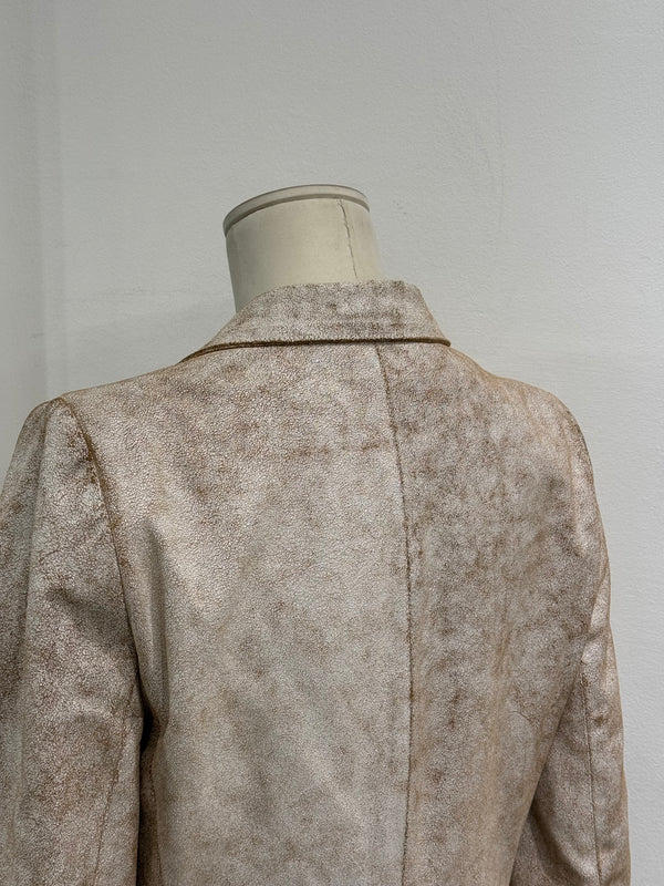 S/S2002 Ann Demeulemeester distressed cracked leather coat