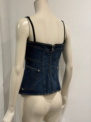 1990s Dolce & Gabbana denim corset top new with tags