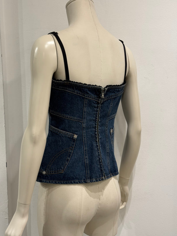 1990s Dolce & Gabbana denim corset top new with tags