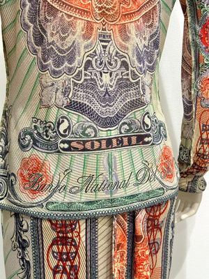 1990s Jean Paul Gaultier mesh print set top & skirt