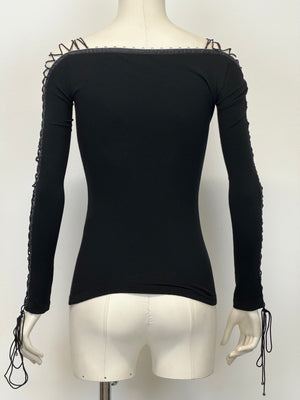 AW2003 Dolce & Gabbana lace up bondage top