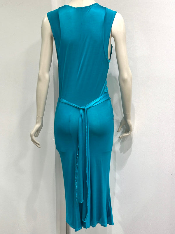 S/S2006 Roberto Cavalli ruffled wrap midi dress