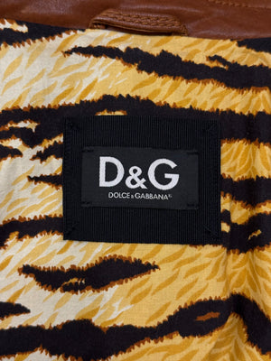 2000s Dolce & Gabbana paneled moto jacket