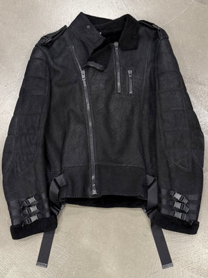 A/W2007 Dior by Hedi Slimane “Navigate” shearling bondage leather jacket