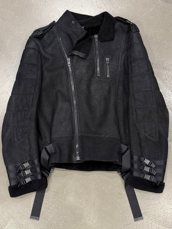 A/W2007 Dior by Hedi Slimane “Navigate” shearling bondage leather jacket