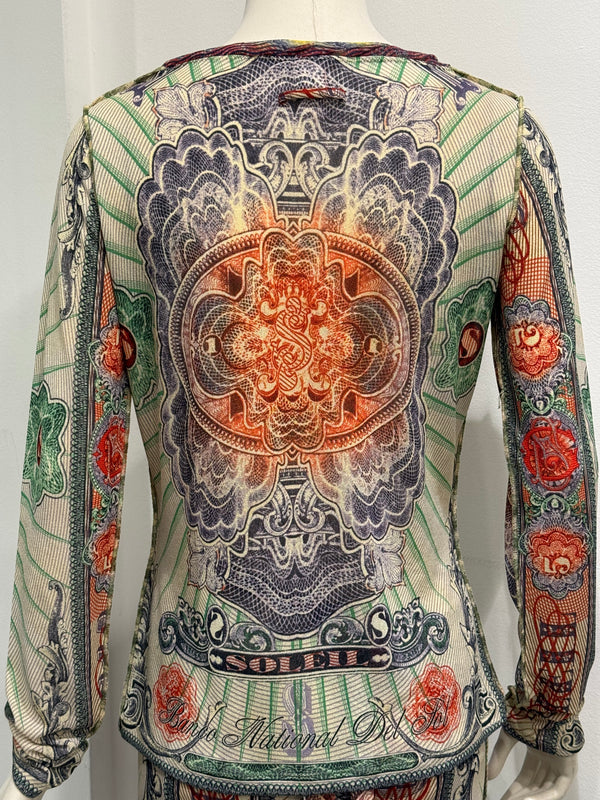1990s Jean Paul Gaultier mesh print set top & skirt