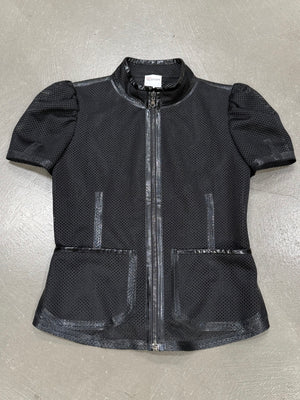 2000s Valentino mesh puff-sleeve top
