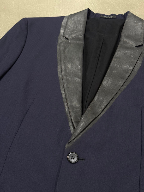 2014 Maison Margiela compressed leather collar blazer