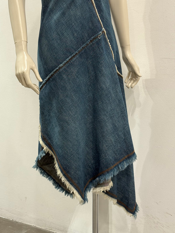 2000s Jean Paul Gaultier denim asymmetrical dress