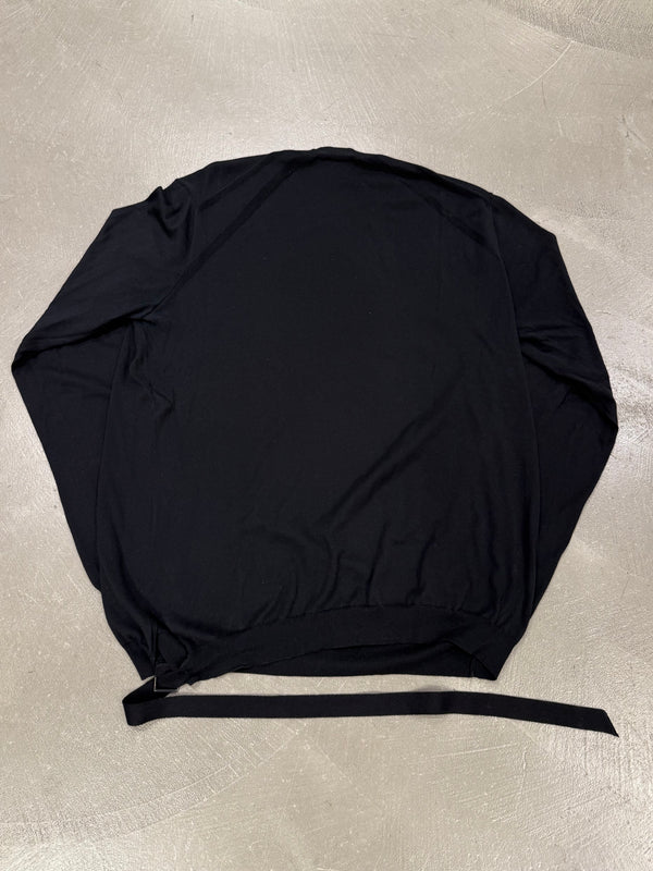 2000s Ann Demeulemeester ribbon back raglan sweatshirt