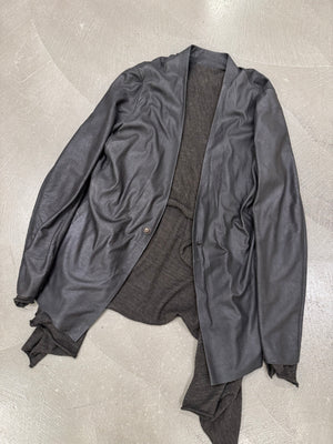 Isaac Sellam asymmetrical hybrid deer leather jacket