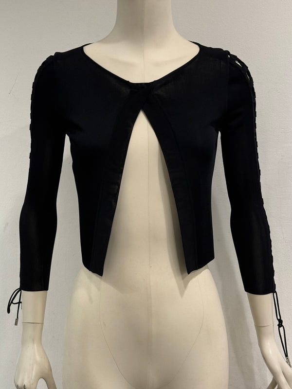 2009 Gucci cut-out lace-up sleeves top