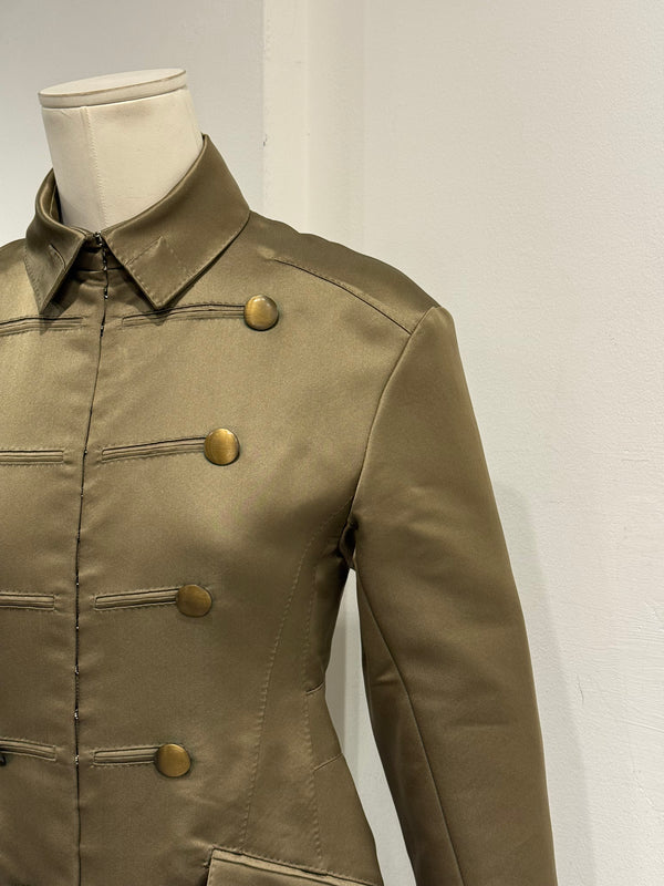 2000s Louis Vuitton by Marc Jacobs Napoleon military silk trench coat