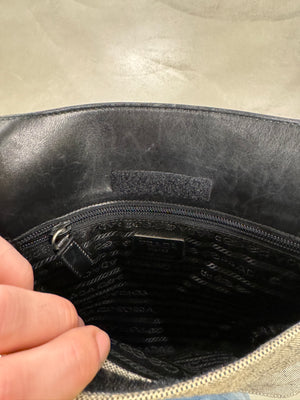 A/W1999 Prada leather and wool shoulder bag