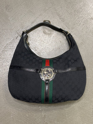 2000s Gucci GG canvas web hobo bag