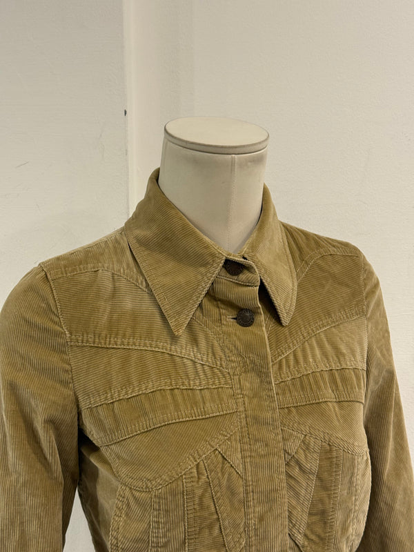 2002 Dolce & Gabbana butterfly corduroy structured jacket