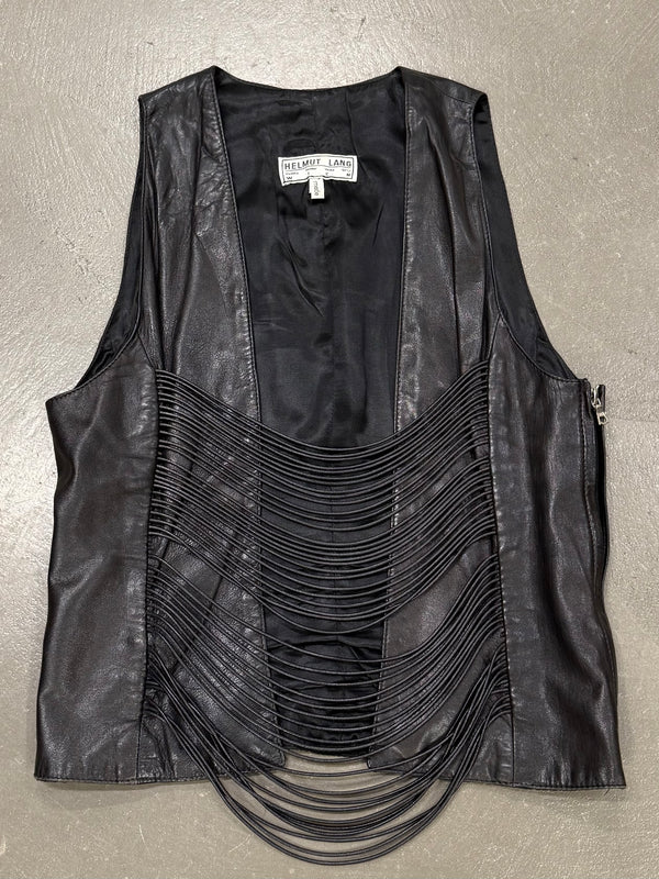 A/W1992 Helmut Lang Leather fringe corset top