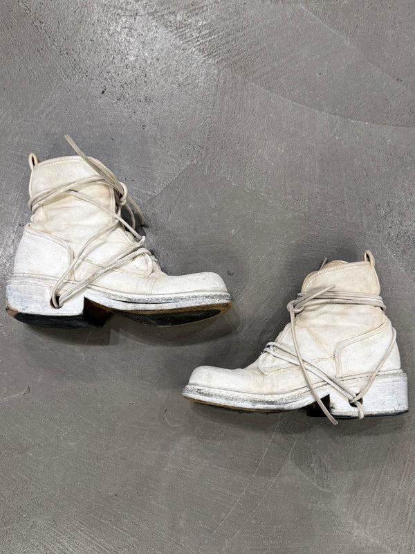 1990s Dirk Bikkembergs distressed leather lace-through boots