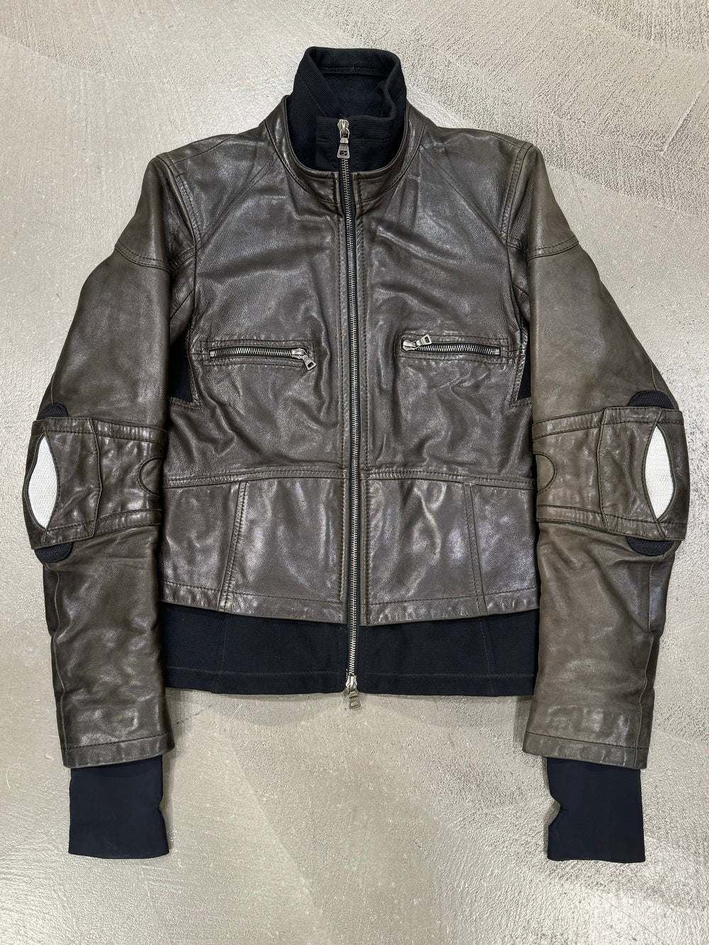 2000s Prada biker leather jacket