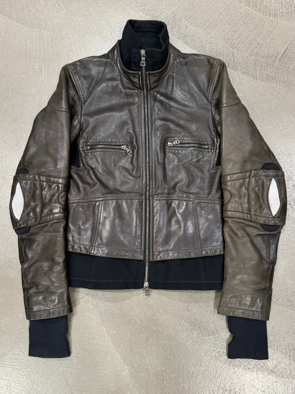 2000s Prada biker leather jacket
