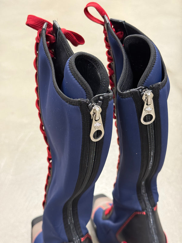 S/S2017 Versace iconic runway neoprene multi color high boots