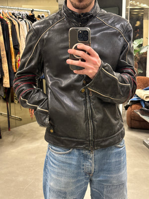 2000s Prada moto leather jacket