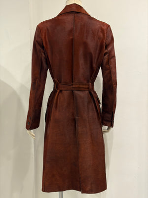A/W2000 Roberto Cavalli pony hair leather belted coat