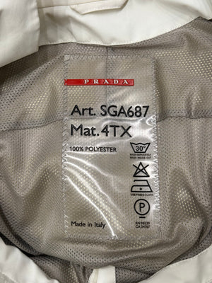 2000s Prada white zip jacket with red piping