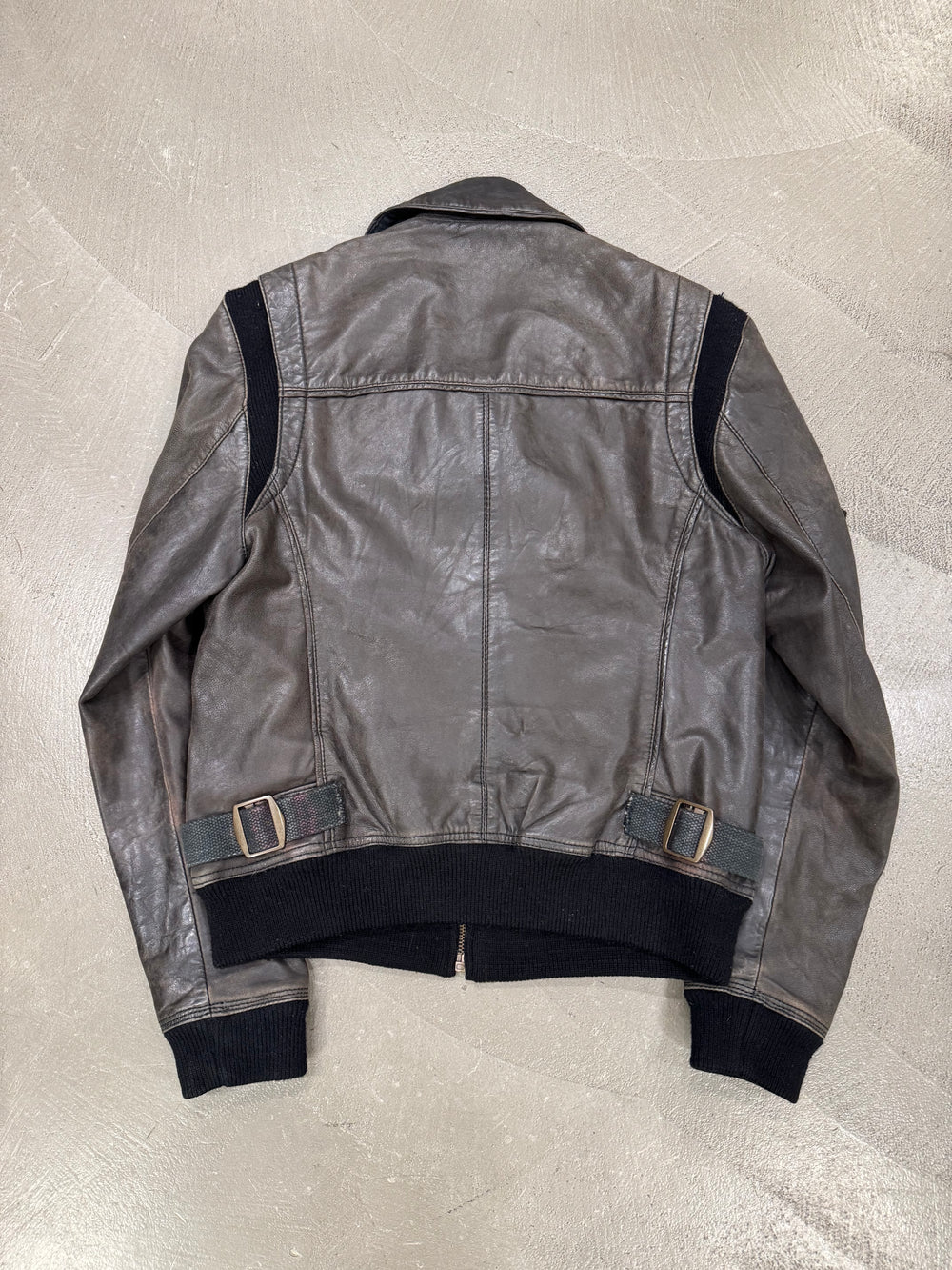 2000s Dolce & Gabbana military leather bomber jacket