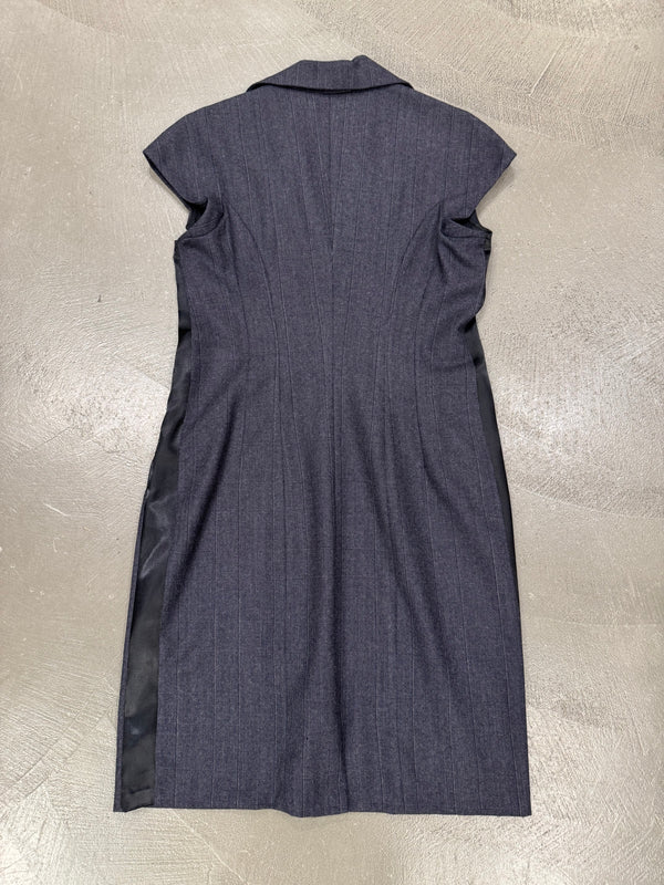 1990s Salvatore Ferragamo midi collar dress