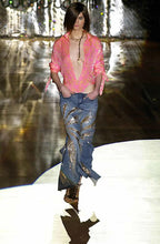 Load image into Gallery viewer, S/S2001 Roberto Cavalli runway long denim skirt with gold details
