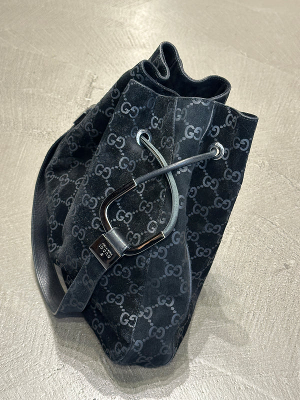F/W1997 Gucci by Tom Ford monogram suede hobo bag