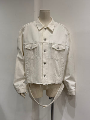 2018 Balenciaga deconstructed oversized denim jacket