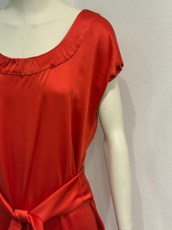 2000s Yves Saint Laurent silk belted draped dress