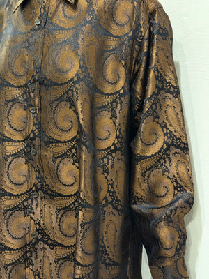 1997 Gucci by Tom Ford runway paisley iridescent silk shirt