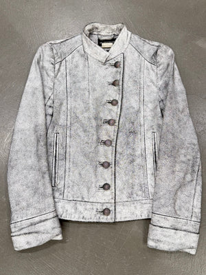 S/S2002 Ann Demeulemeester runway cracked leather Napoleon military jacket