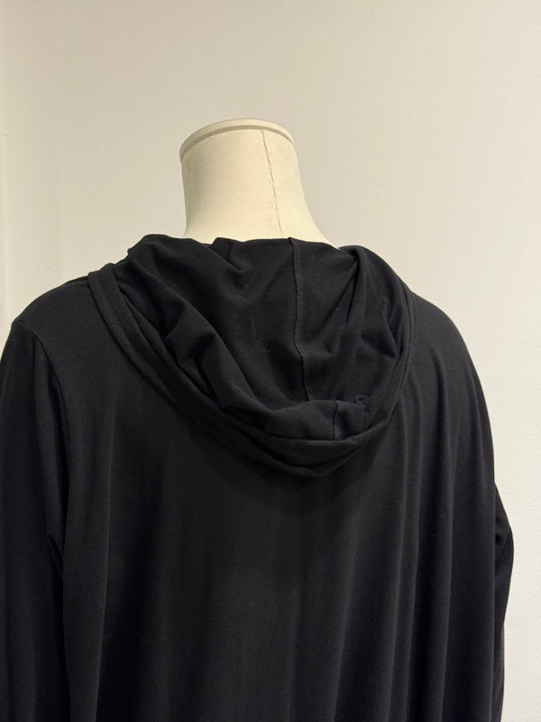 2010s Yohji Yamamoto asymmetrical draped hoodie shirt