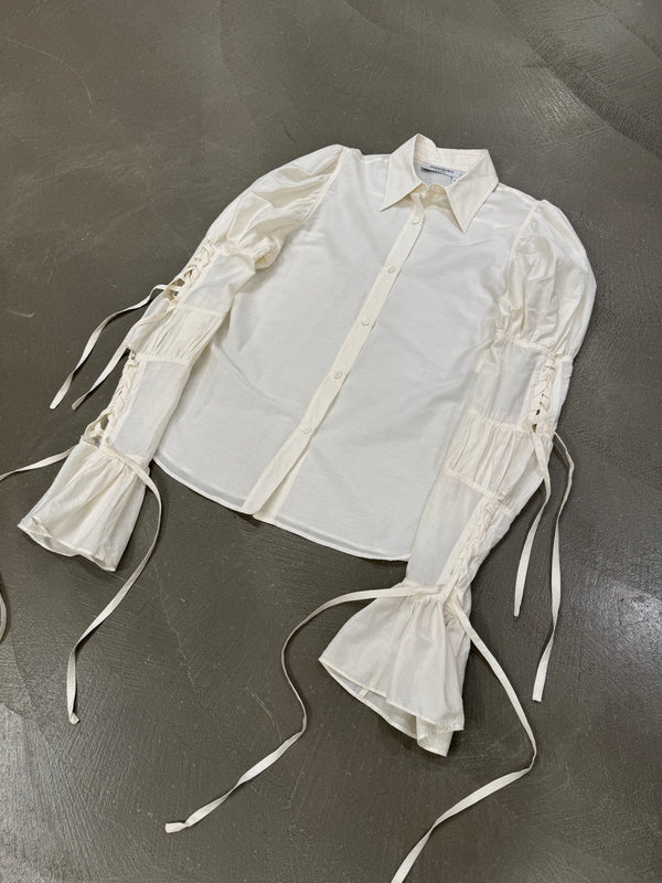 A/W 2002 Yves Saint Laurent by Tom Ford runway lace-up shirt