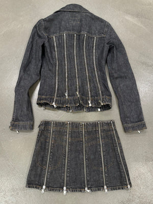 S/S 2004 Dolce & Gabbana zipper denim set (jacket + skirt)