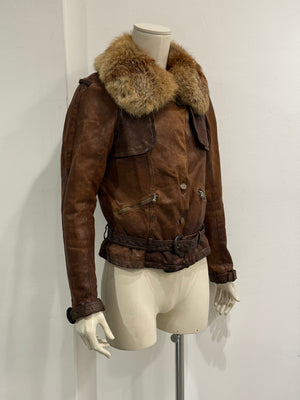 2000s Giorgio Brato real fur leather jacket
