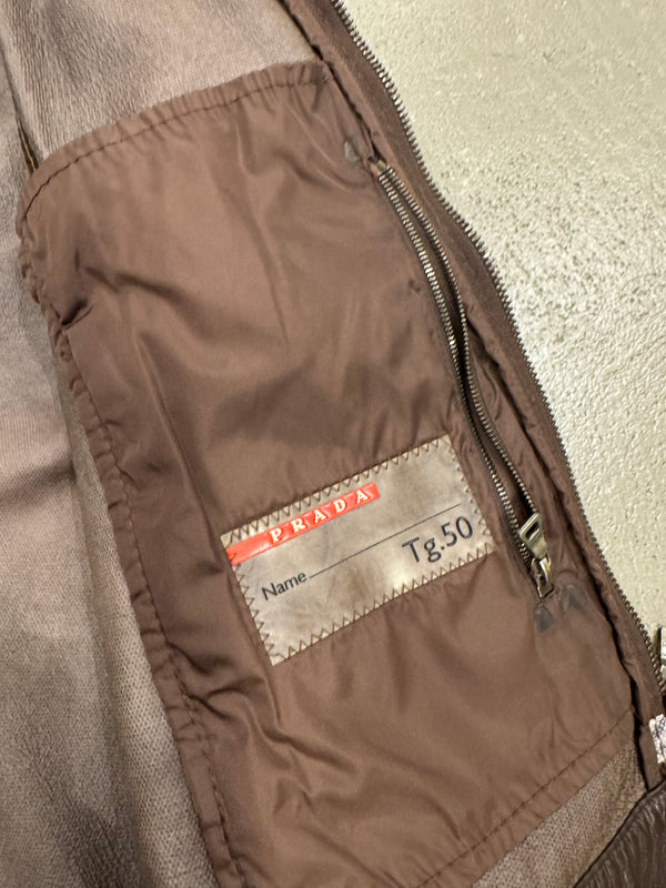 2000S Prada biker leather jacket