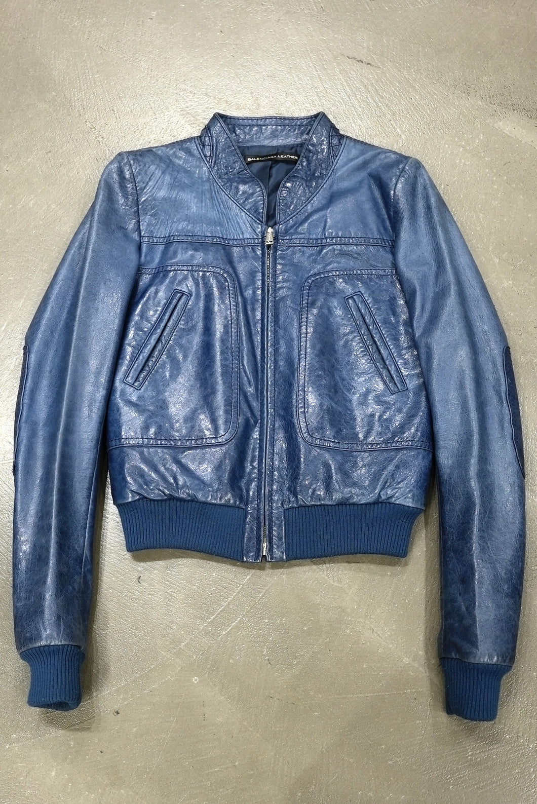 2007 Balenciaga by Nicolas Ghesquiere cropped leather bomber jacket