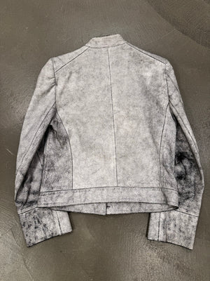 S/S2002 Ann Demeulemeester runway cracked leather napoleon military jacket