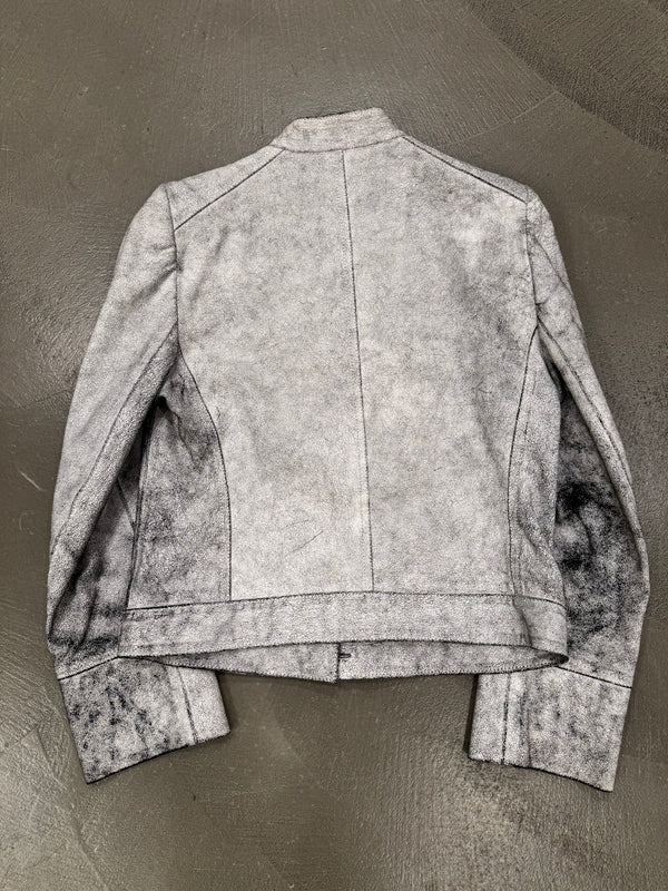 S/S2002 Ann Demeulemeester runway cracked leather napoleon military jacket